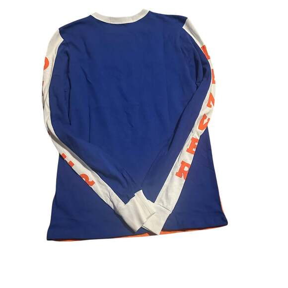 Women's Denver Broncos Royal/Orange Color Block Racer Long Sleeve T-Shirt-S - Picture 5 of 6